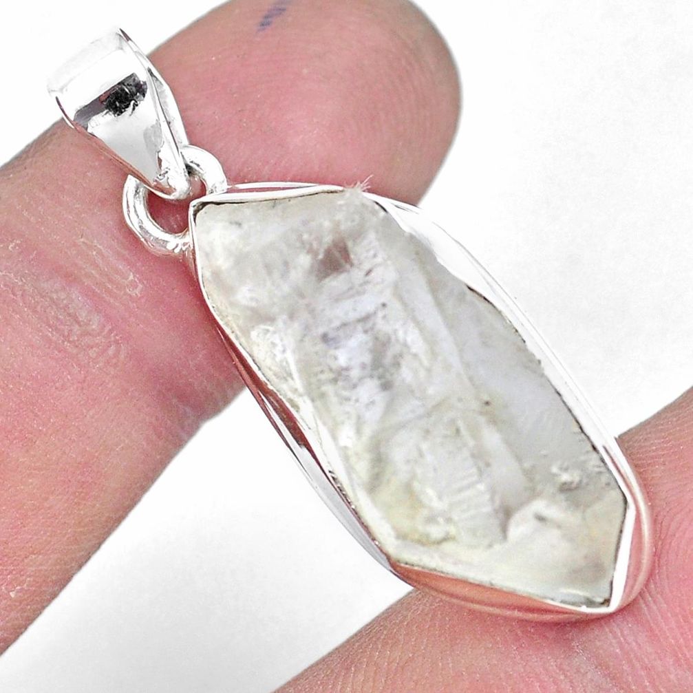 16.06cts natural blue dumortierite rough 925 sterling silver pendant p14592