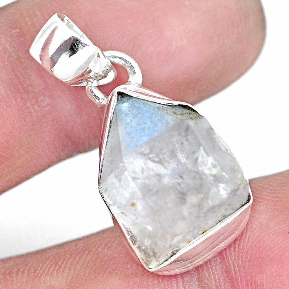 11.74cts natural blue dumortierite rough 925 sterling silver pendant p14595