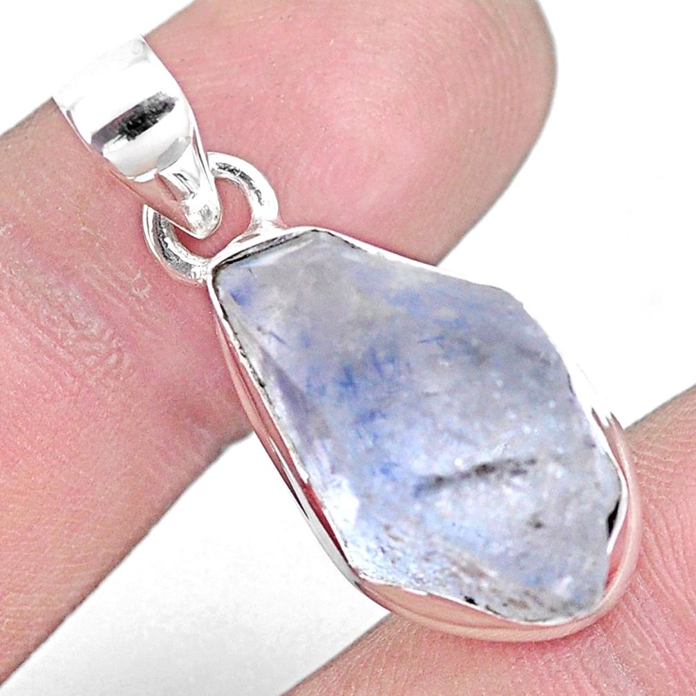 925 silver 13.66cts natural blue dumortierite rough fancy pendant jewelry p14600