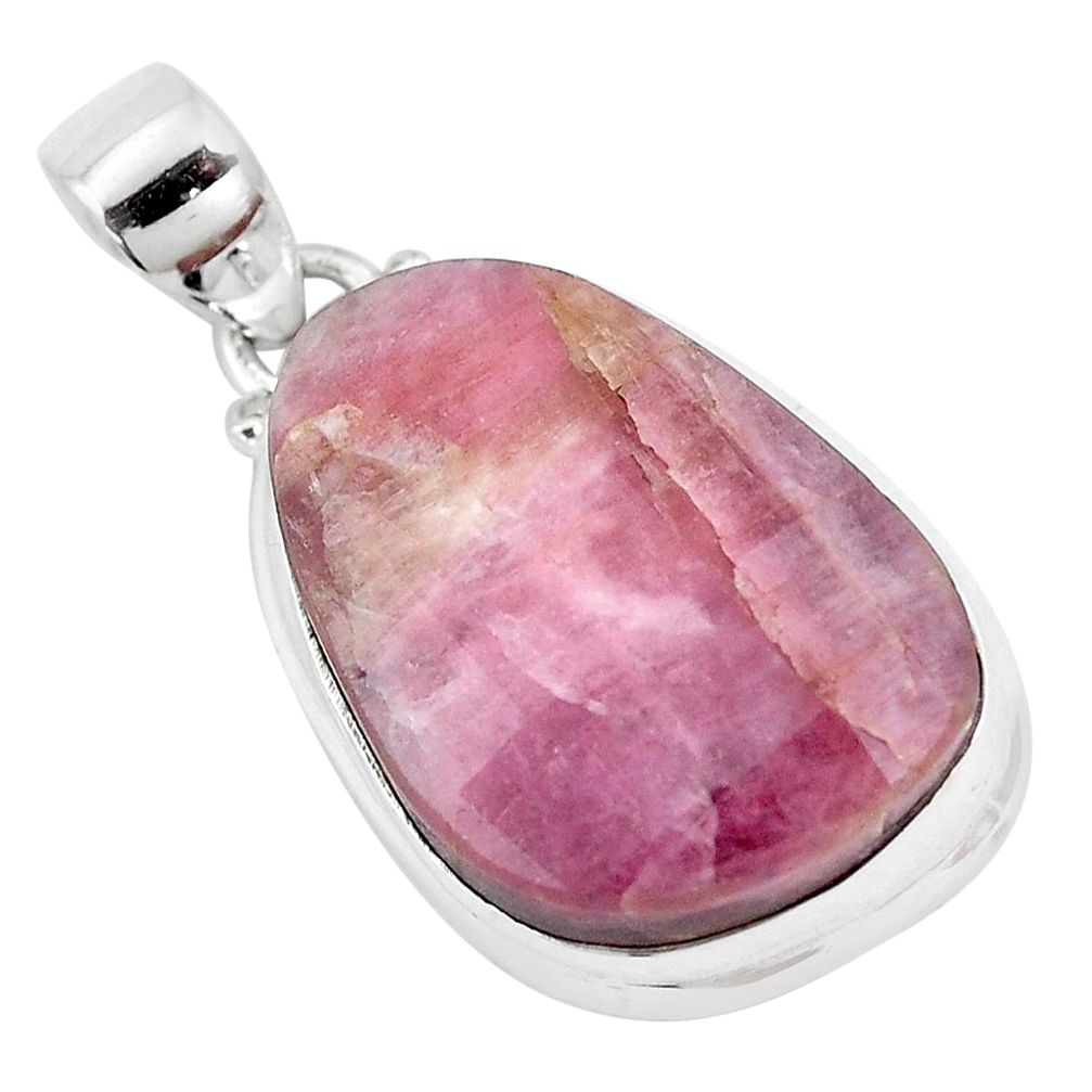 22.49cts natural pink tourmaline 925 sterling silver pendant jewelry p14705
