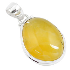 15.65cts natural yellow opal 925 sterling silver pendant jewelry p14724