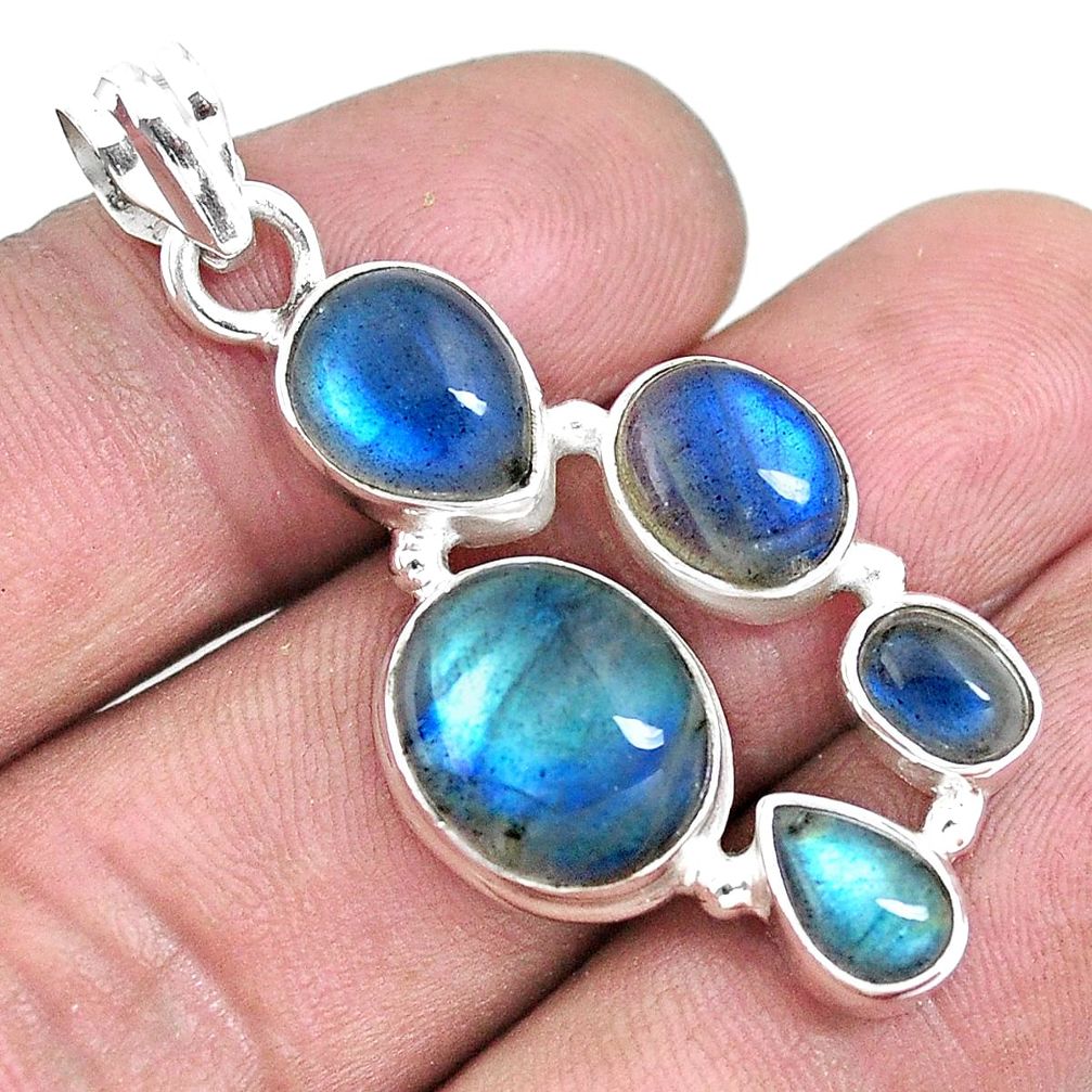 15.76cts natural blue labradorite 925 sterling silver pendant jewelry p15037