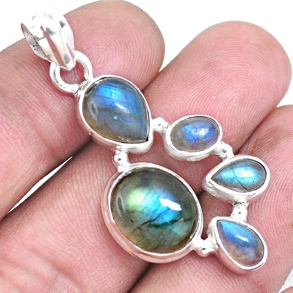 14.08cts natural blue labradorite 925 sterling silver pendant jewelry p15038