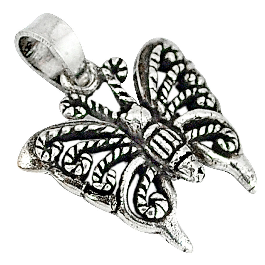 925 sterling silver indonesian bali java island butterfly pendant jewelry p1504