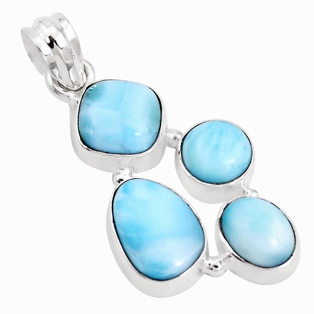 13.71cts natural blue larimar 925 sterling silver pendant jewelry p15050