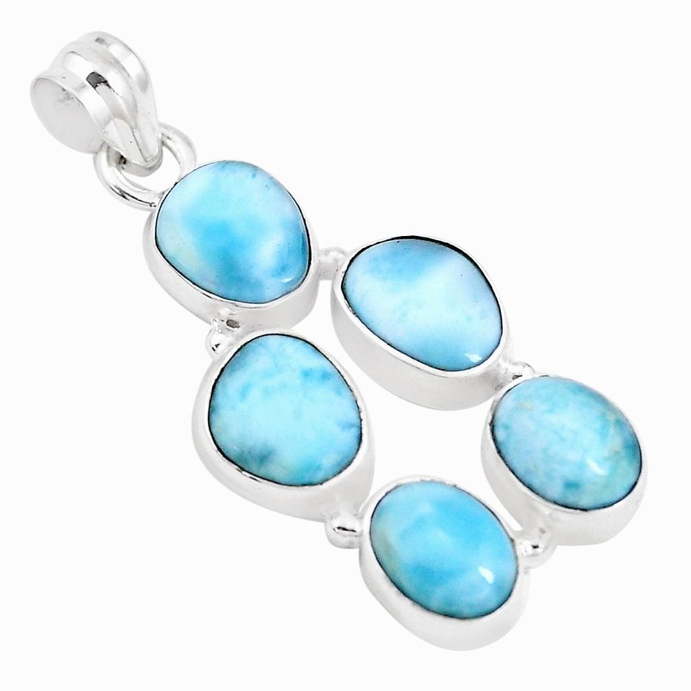 13.79cts natural blue larimar 925 sterling silver pendant jewelry p15052