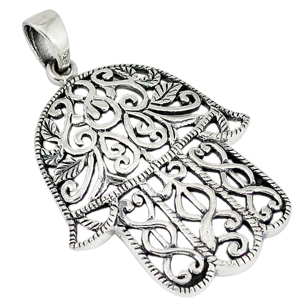 925 silver indonesian bali java island hand of god hamsa pendant jewelry p1522