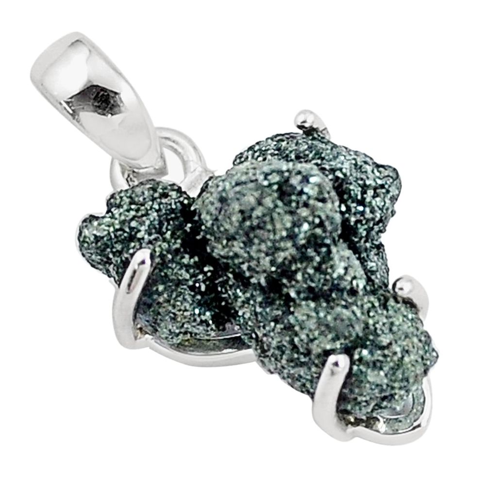 11.20cts natural green seraphinite in quartz 925 sterling silver pendant p16627