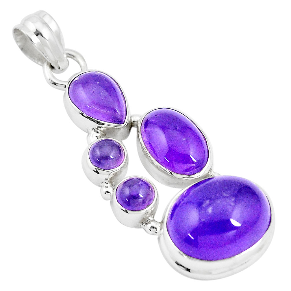 16.93cts natural purple amethyst 925 sterling silver pendant jewelry p17162