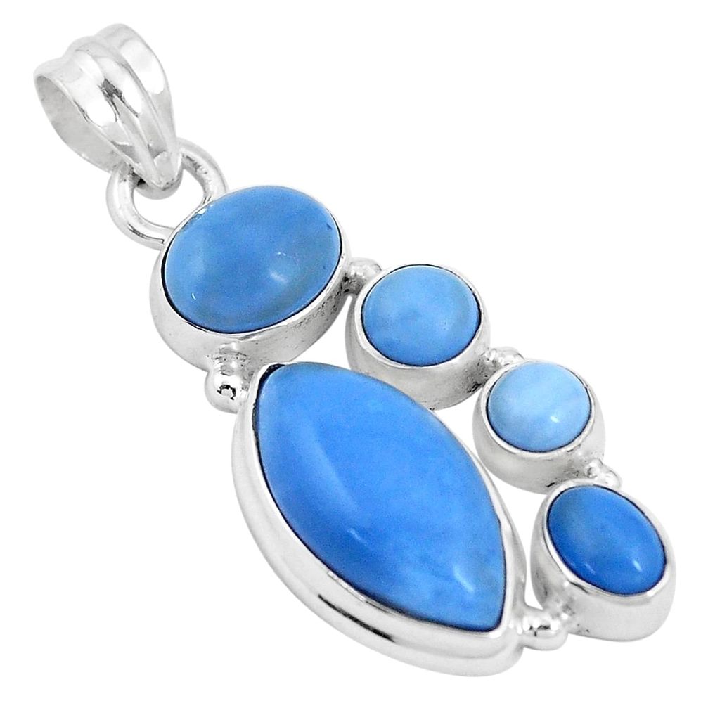 925 sterling silver 14.72cts natural blue owyhee opal pendant jewelry p17194