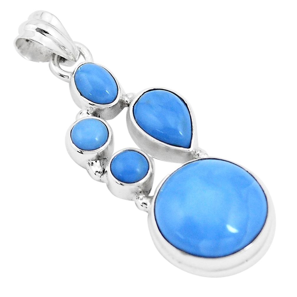 15.16cts natural blue owyhee opal 925 sterling silver pendant jewelry p17195