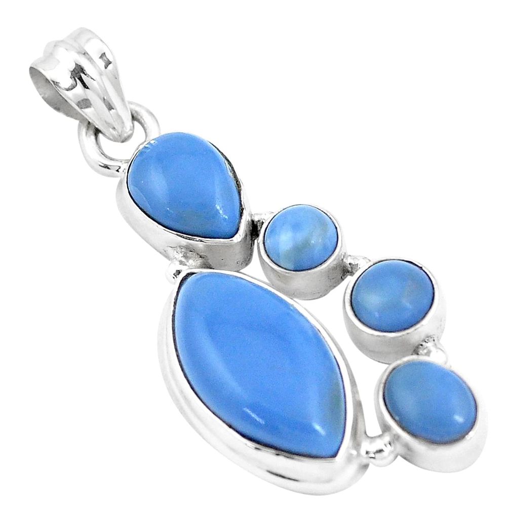 13.77cts natural blue owyhee opal 925 sterling silver pendant jewelry p17199