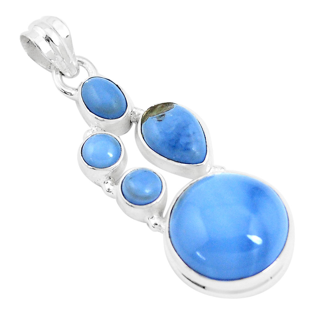 15.44cts natural blue owyhee opal 925 sterling silver pendant jewelry p17222