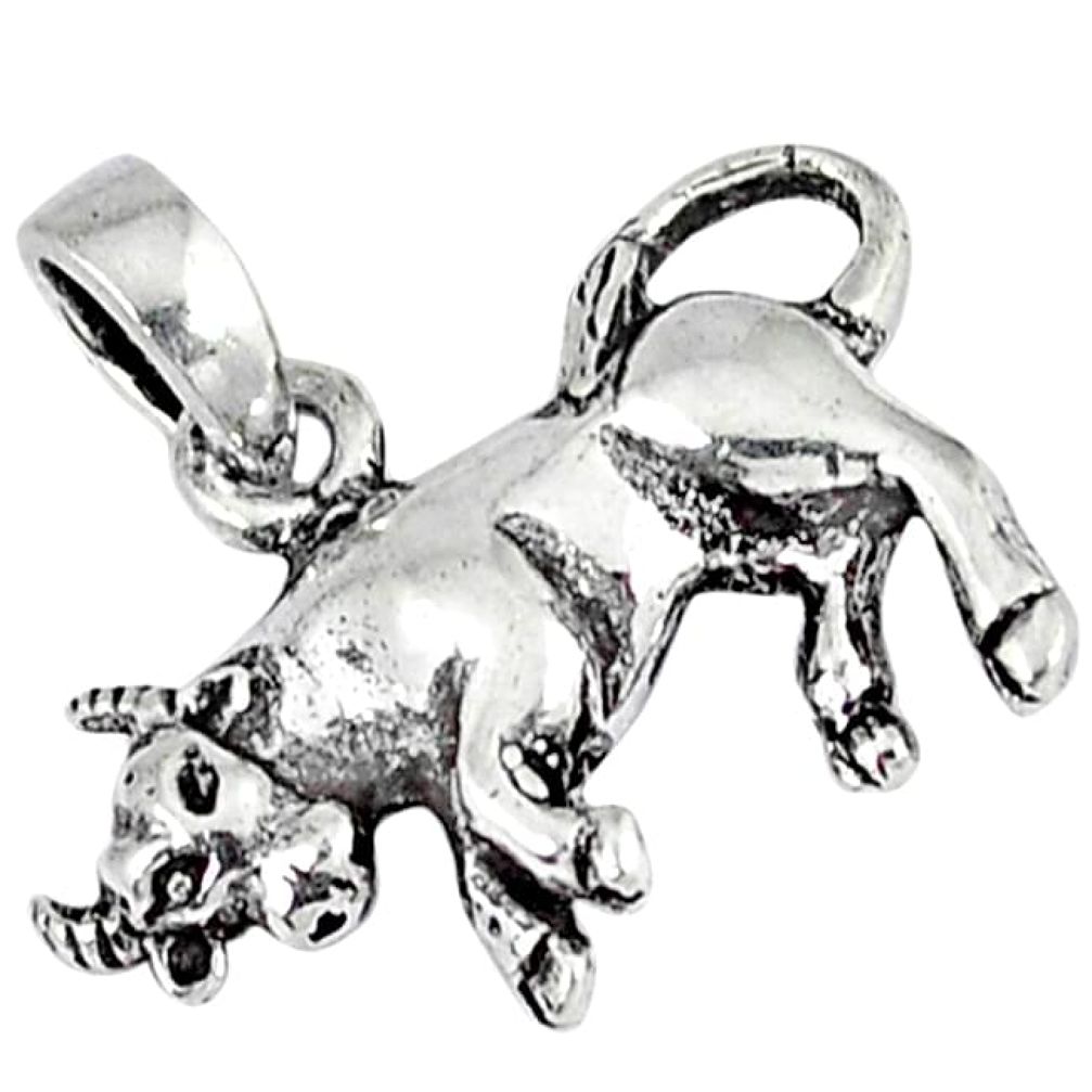 925 sterling silver solid bull charm pendant wall street lucky charm p1773