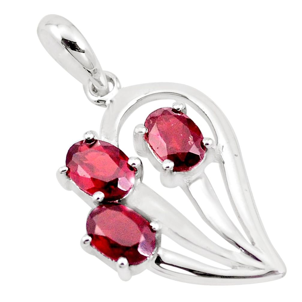4.43cts natural red garnet oval 925 sterling silver pendant jewelry p17862