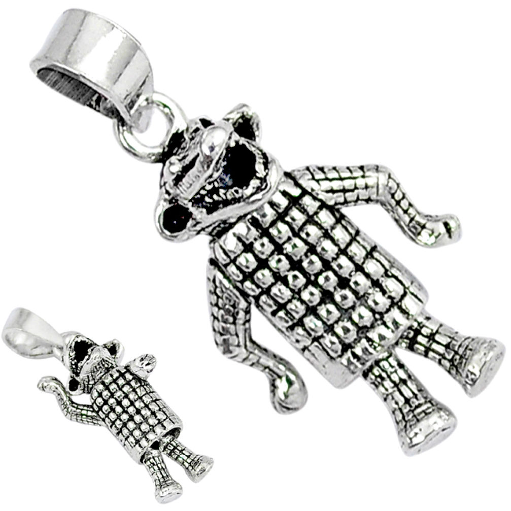 3d moving charm solid 925 sterling silver crocodile pendant jewelry p1788