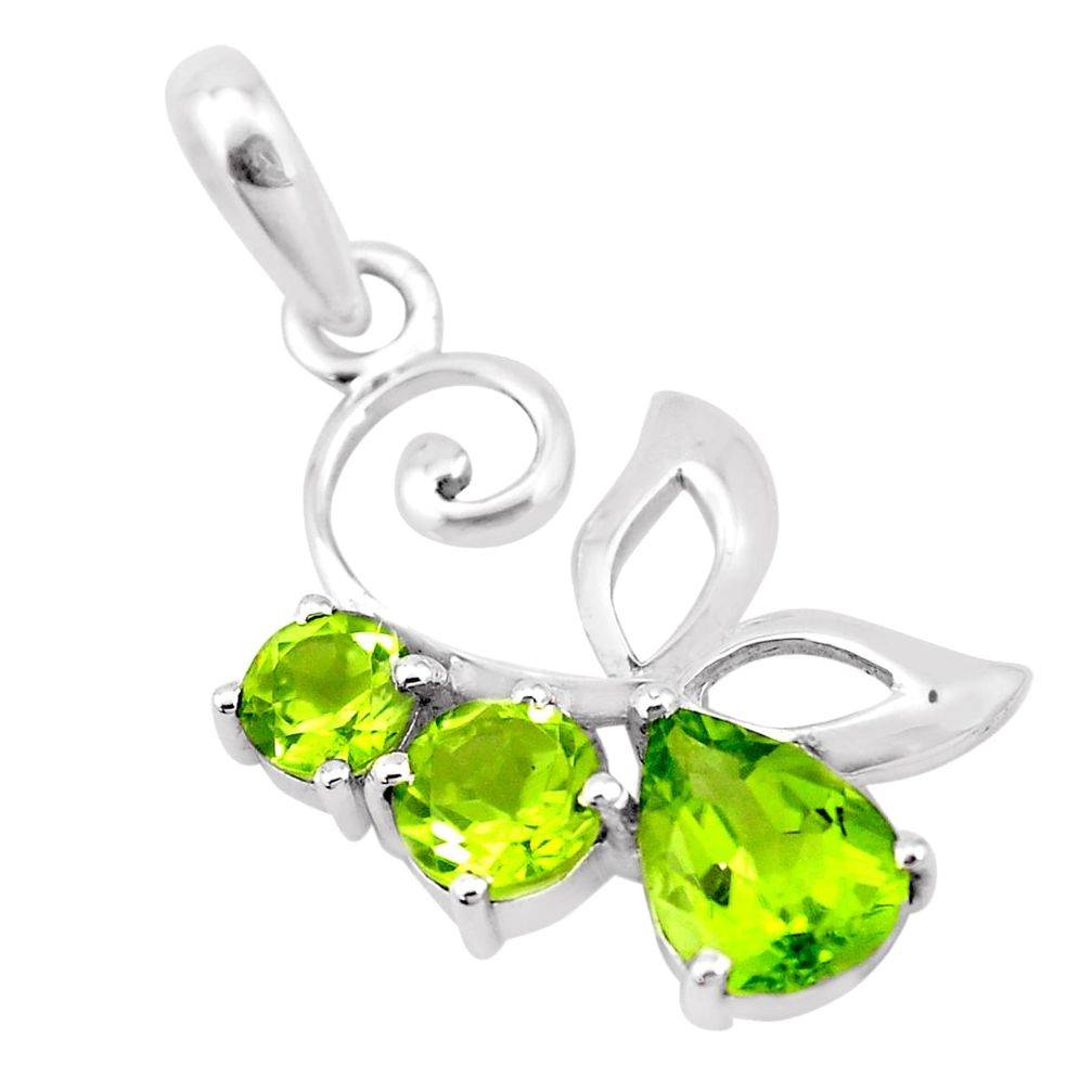 4.34cts natural green peridot 925 sterling silver pendant jewelry p17882