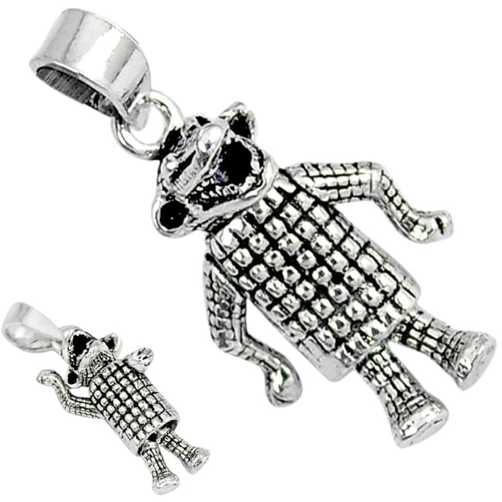 3d moving charm solid 925 sterling silver crocodile pendant jewelry p1789