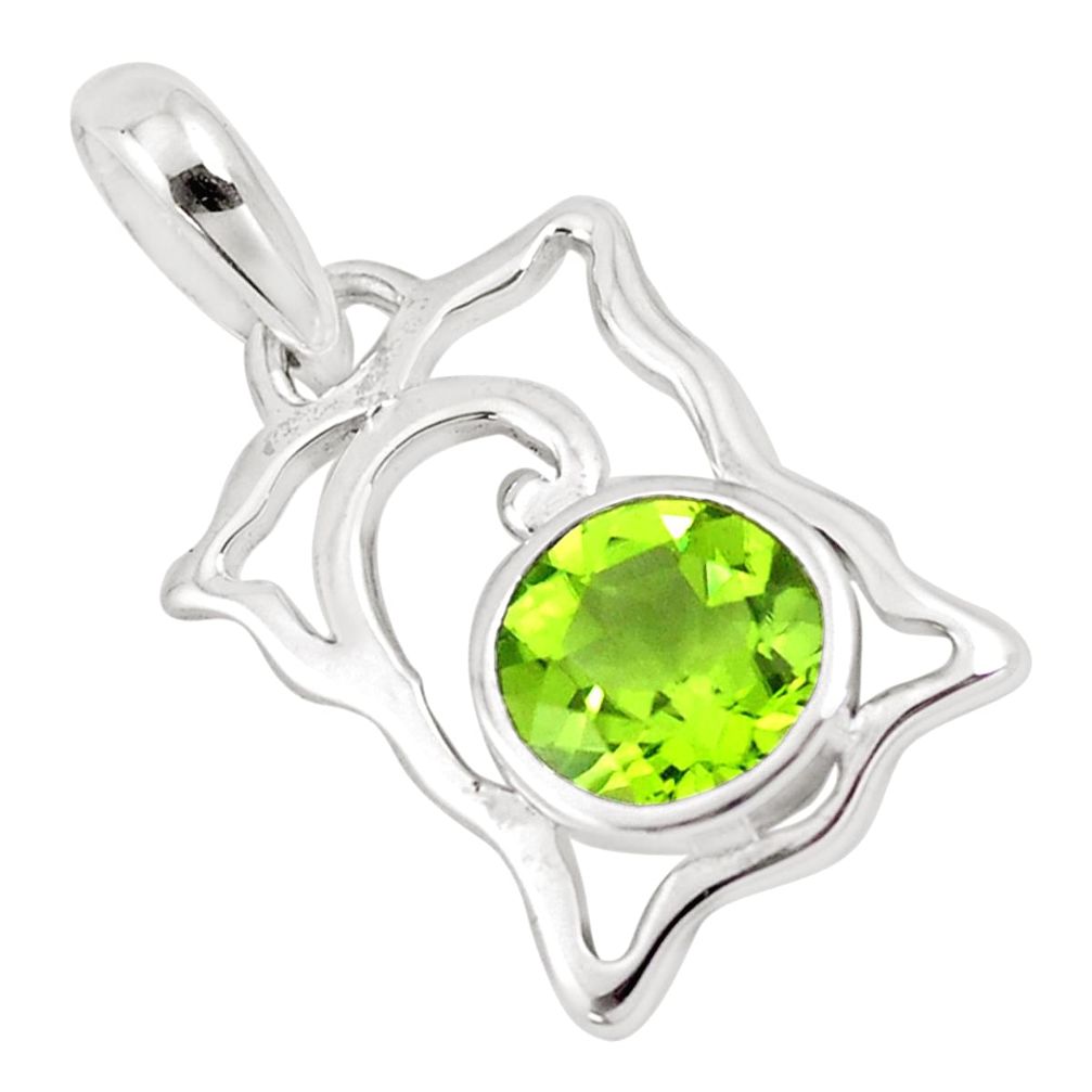 3.47cts natural green peridot 925 sterling silver pendant jewelry p17978