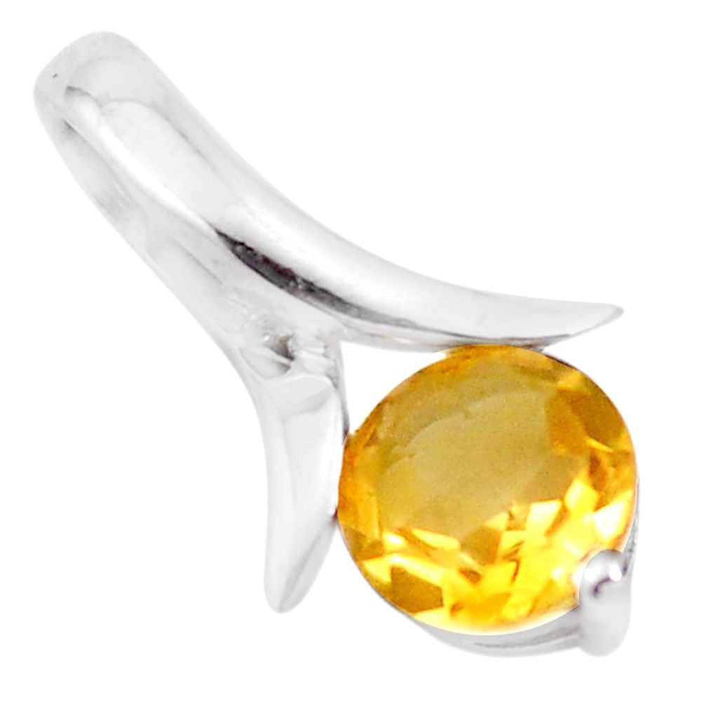 1.55cts natural yellow citrine 925 sterling silver pendant jewelry p18003