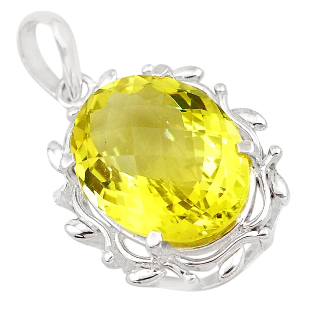 18.47cts natural lemon topaz 925 sterling silver pendant jewelry p18053