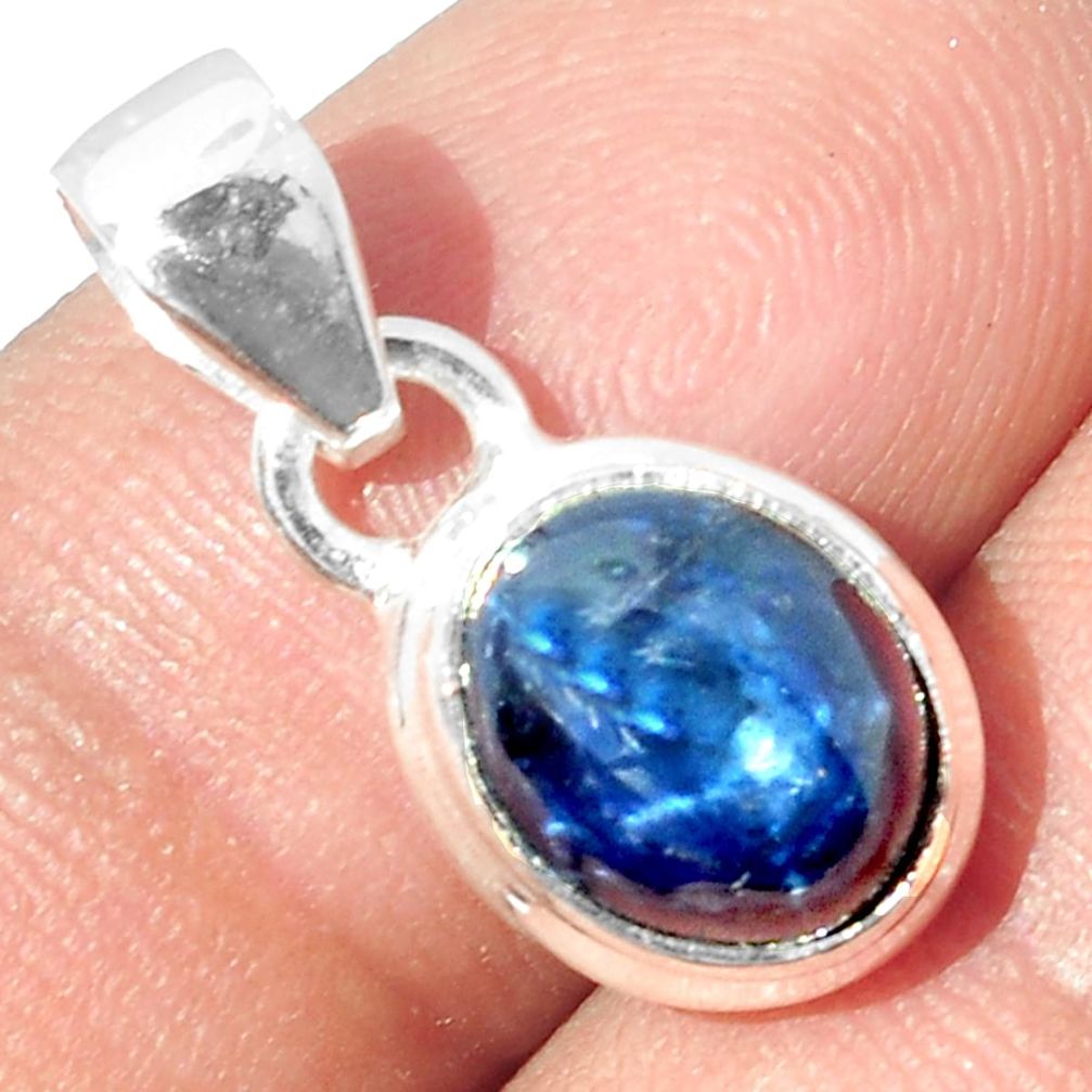 4.34cts NATURAL BLUE STAR SAPPHIRE 925 STERLING SILVER PENDANT JEWELRY P18876