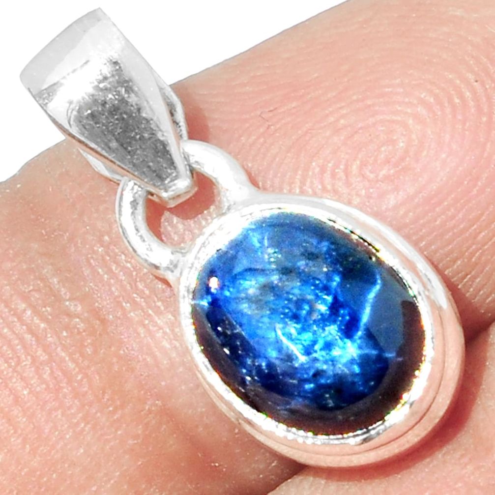 4.34cts NATURAL BLUE STAR SAPPHIRE 925 STERLING SILVER PENDANT JEWELRY P18880