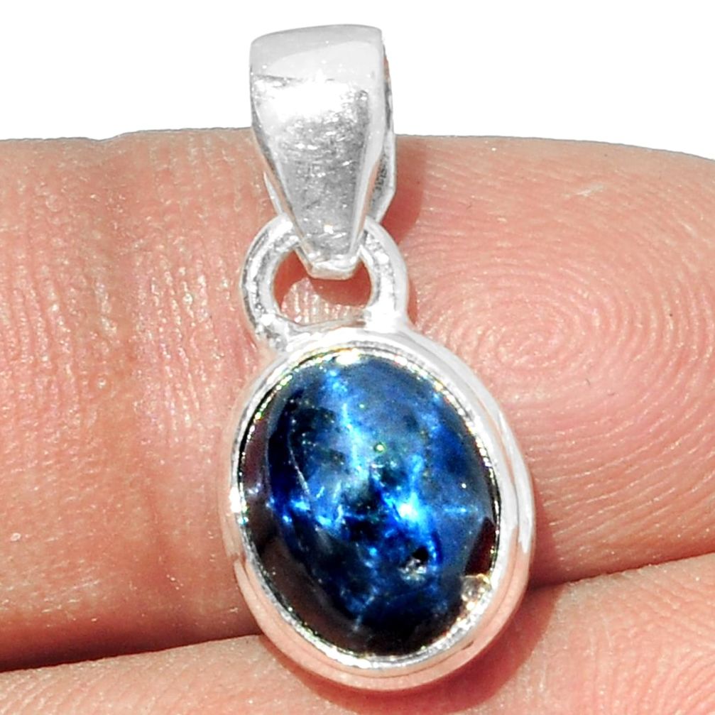 4.84cts natural blue star sapphire 925 sterling silver pendant jewelry p18897