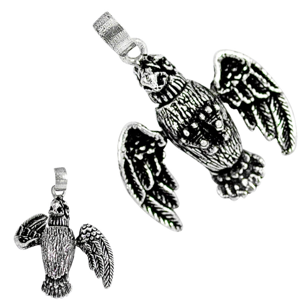 3d moving charm solid 925 sterling silver eagle pendant jewelry p1901