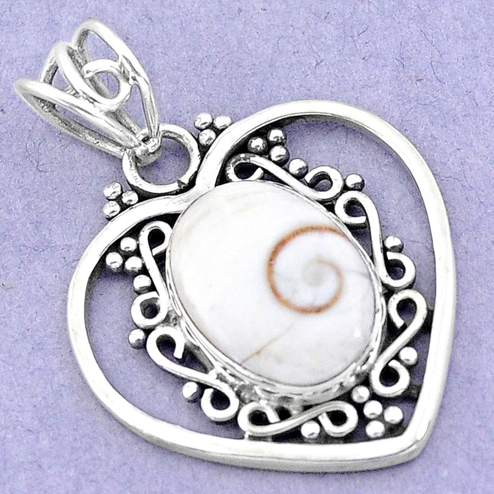 925 sterling silver 6.26cts natural white shiva eye heart pendant jewelry p19393