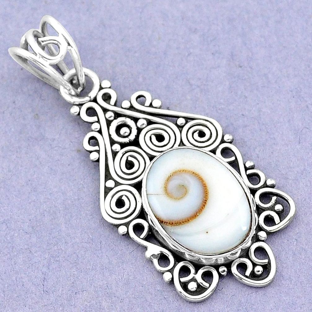 6.04cts natural white shiva eye 925 sterling silver pendant jewelry p19398