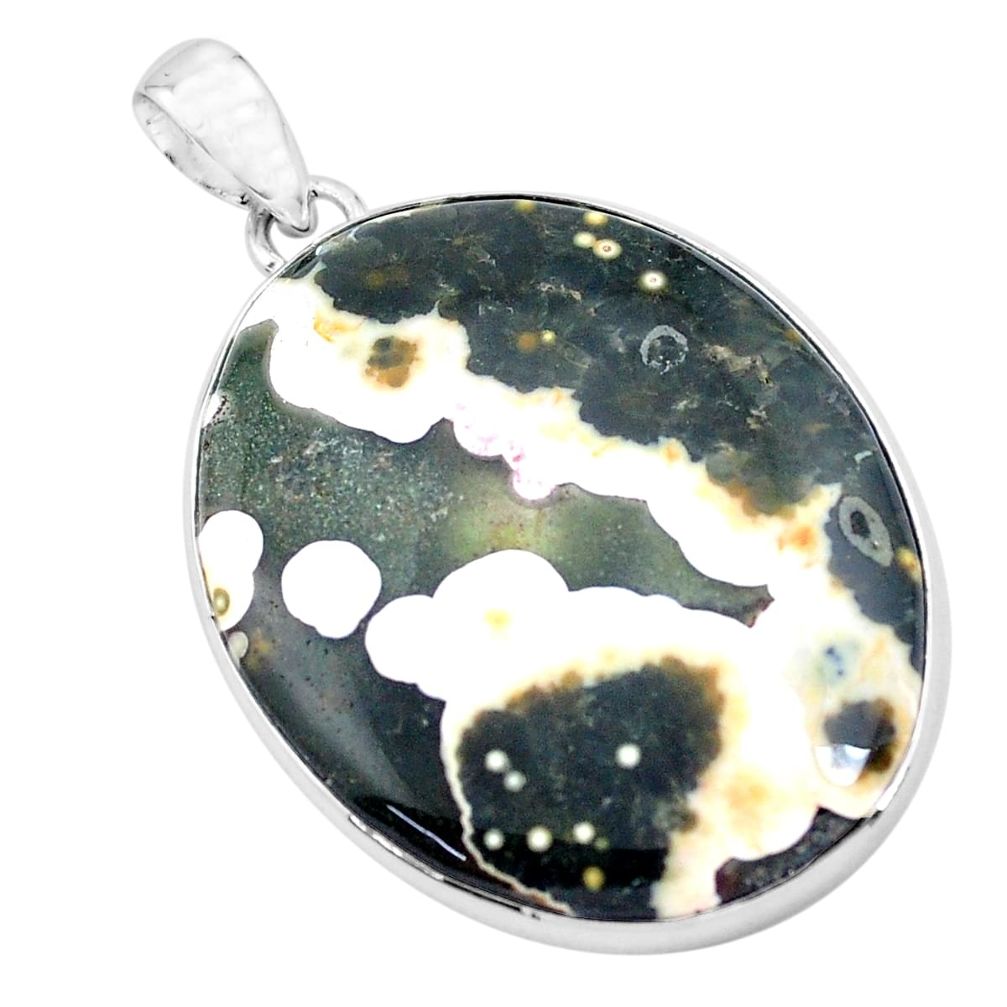 46.54cts natural multi color ocean sea jasper 925 silver pendant p19878