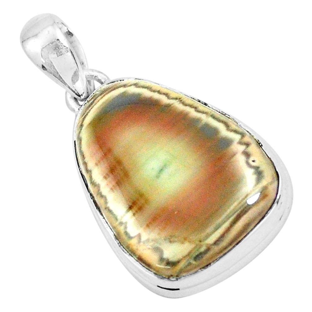 19.72cts natural green imperial jasper 925 sterling silver pendant p19903