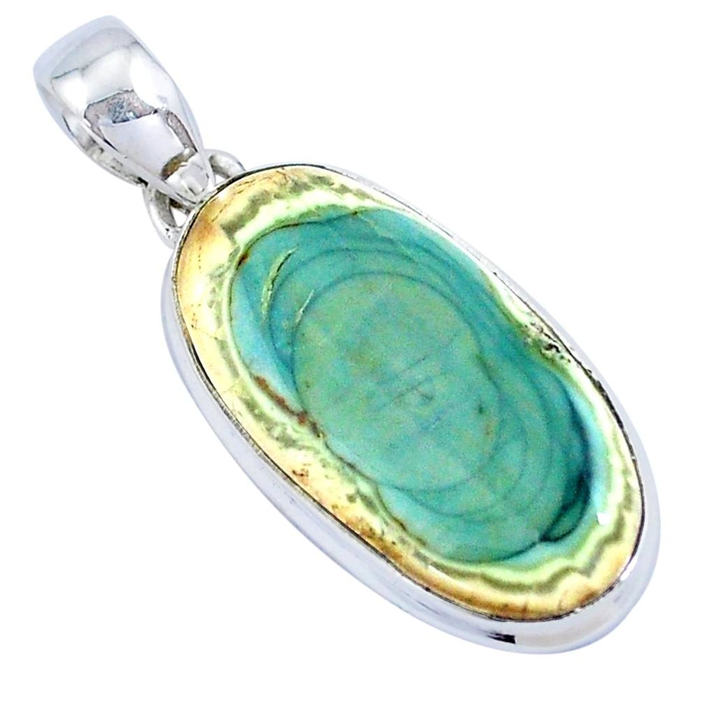 17.22cts natural green imperial jasper 925 sterling silver pendant p19910