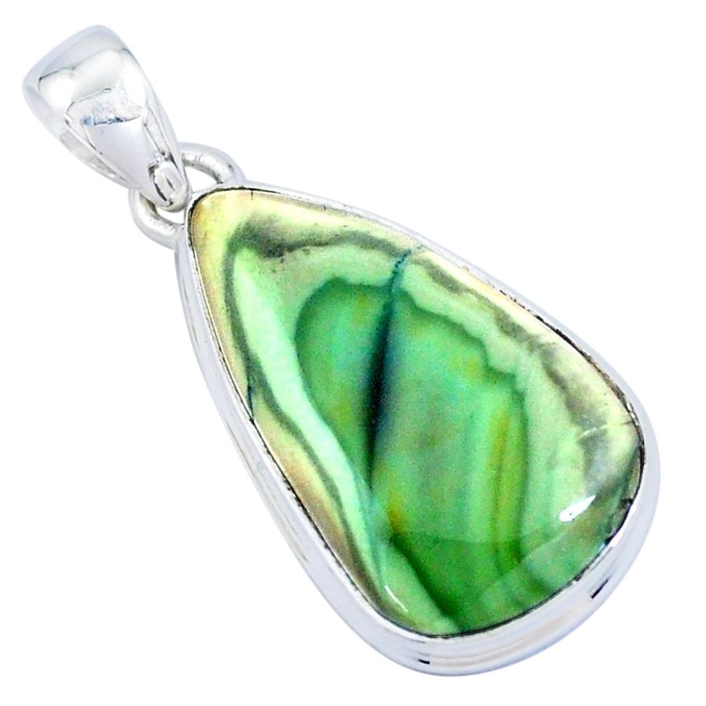 18.15cts natural green imperial jasper 925 sterling silver pendant p19911