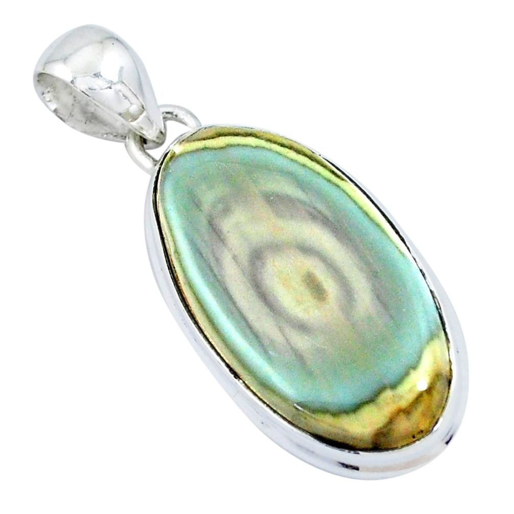 18.68cts natural green imperial jasper 925 sterling silver pendant p19914