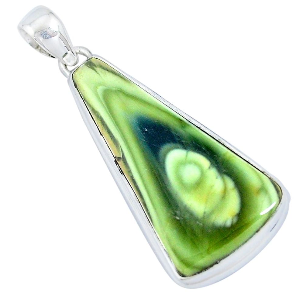 925 sterling silver 27.68cts natural green imperial jasper pendant p19920