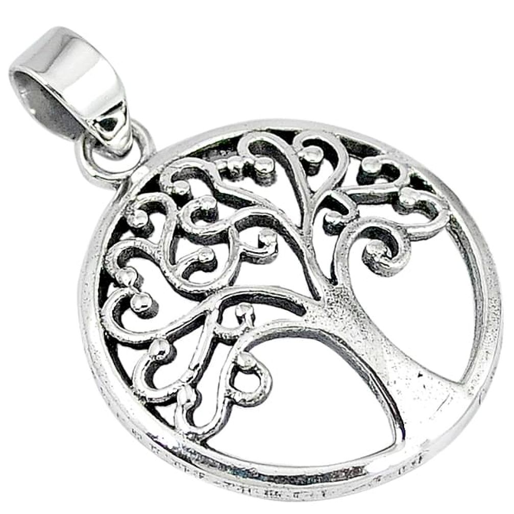 Indonesian bali style solid 925 silver tree of life pendant jewelry p2022