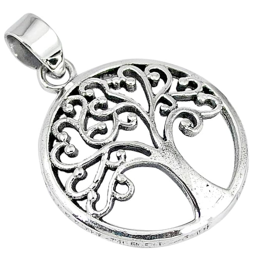 Indonesian bali style solid 925 silver tree of life pendant jewelry p2025