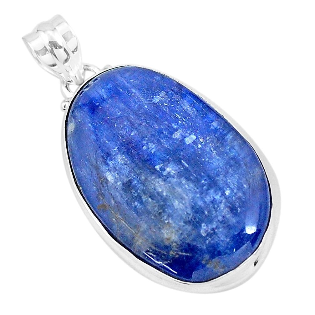 925 sterling silver 25.57cts natural blue kyanite pendant jewelry p20329