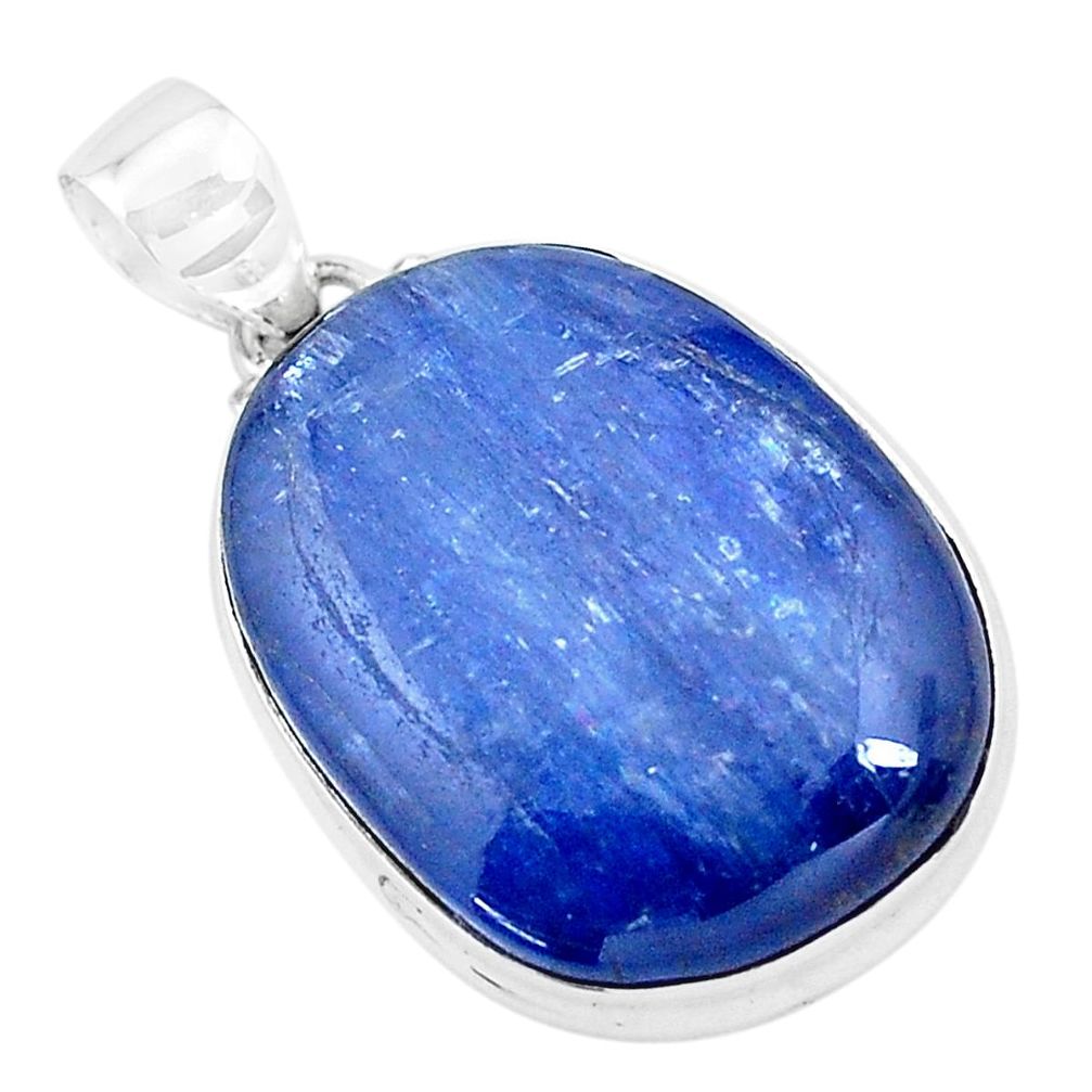 25.60cts natural blue kyanite 925 sterling silver pendant jewelry p20330