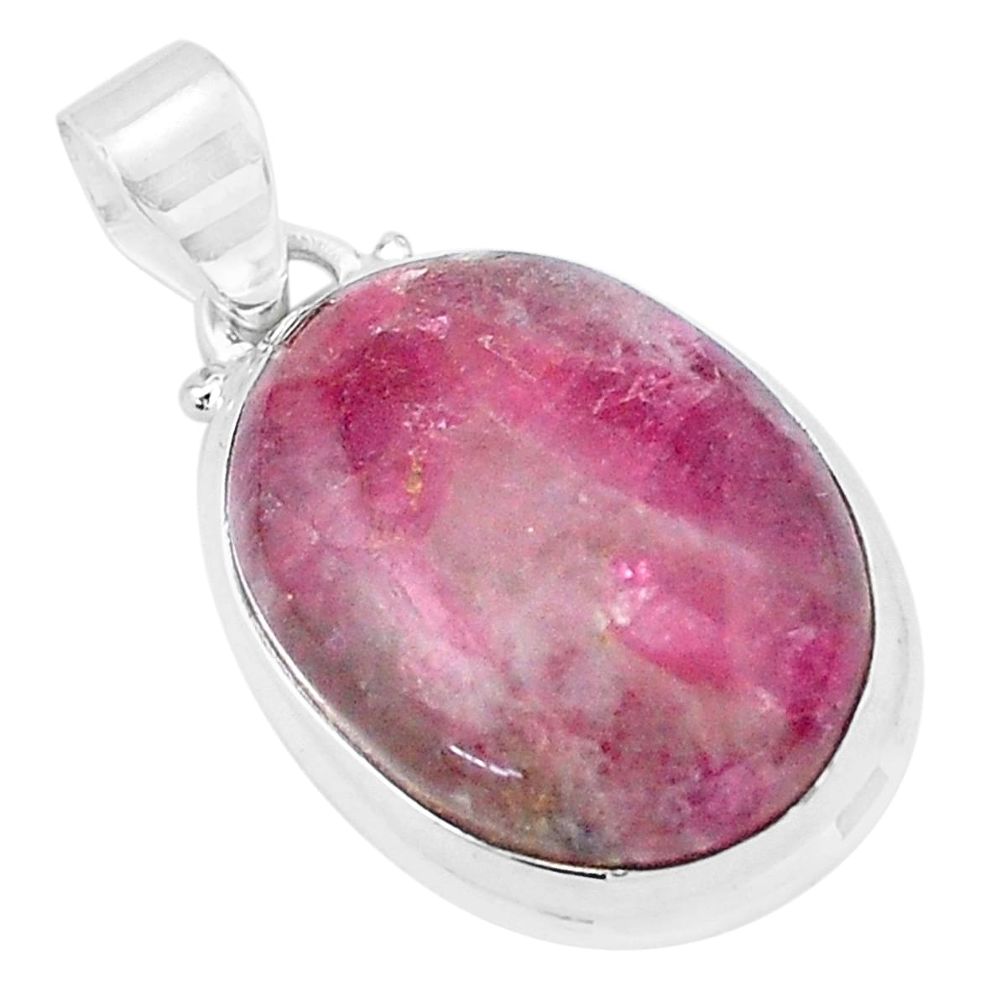 17.95cts natural pink tourmaline 925 sterling silver pendant jewelry p20335