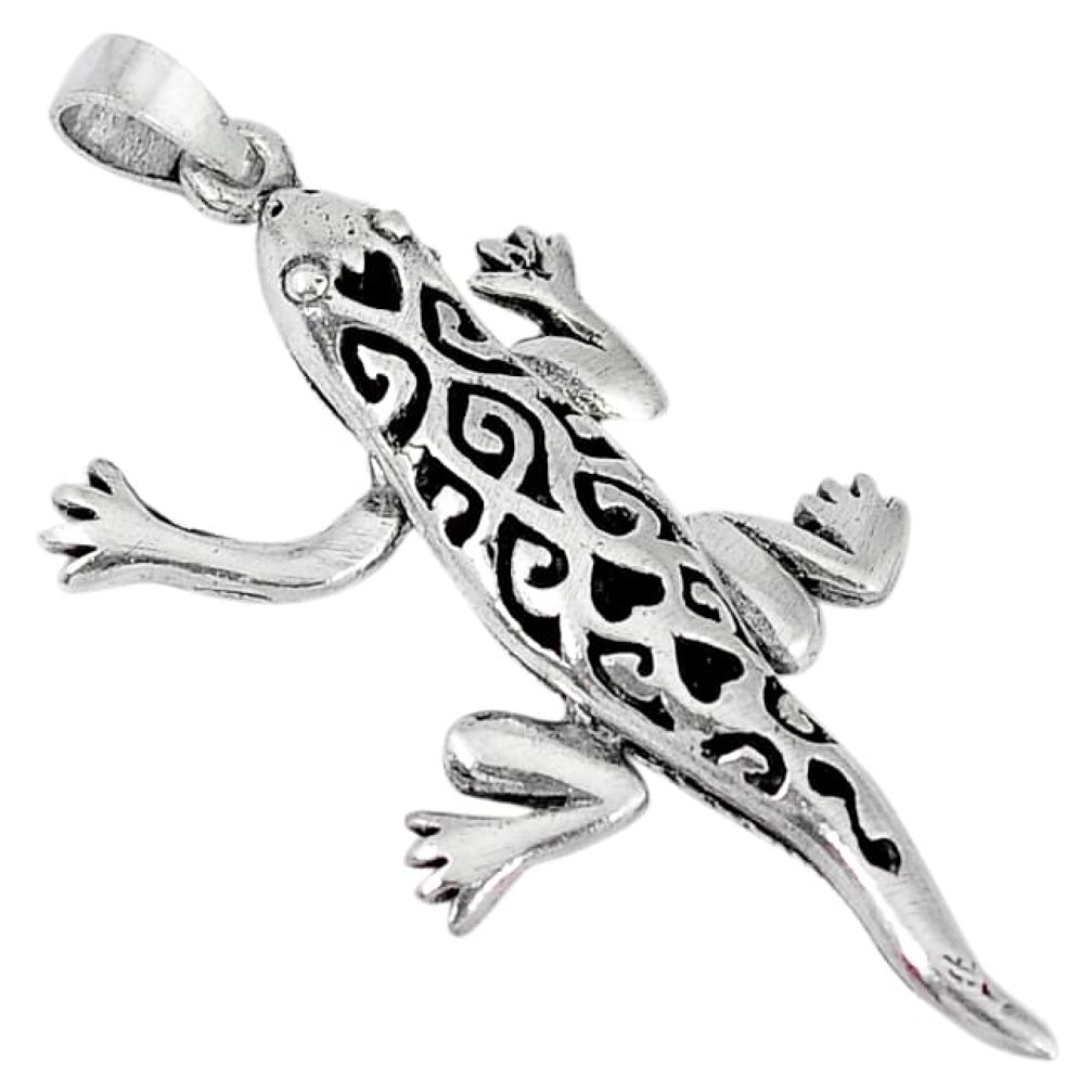 3d moving charm solid 925 sterling silver lizard pendant jewelry p2039