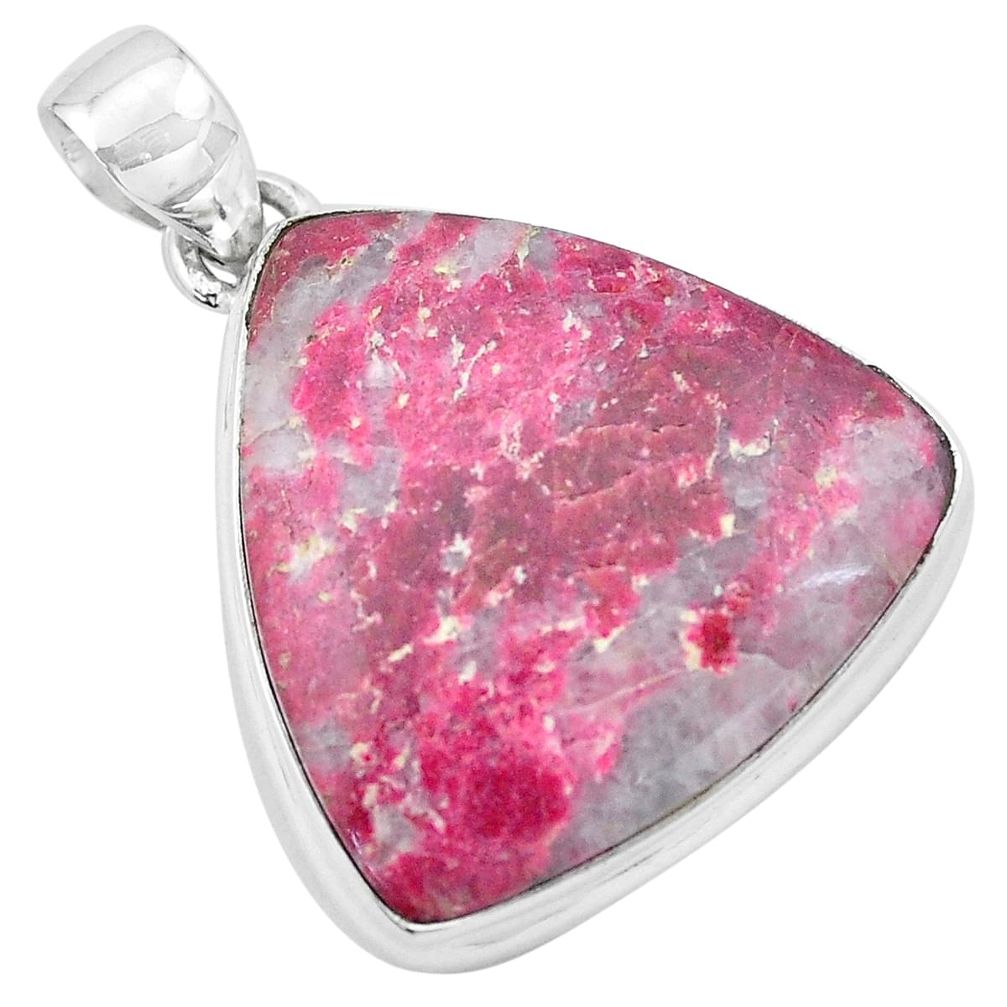 925 silver 22.59cts natural pink thulite (unionite, pink zoisite) pendant p20567