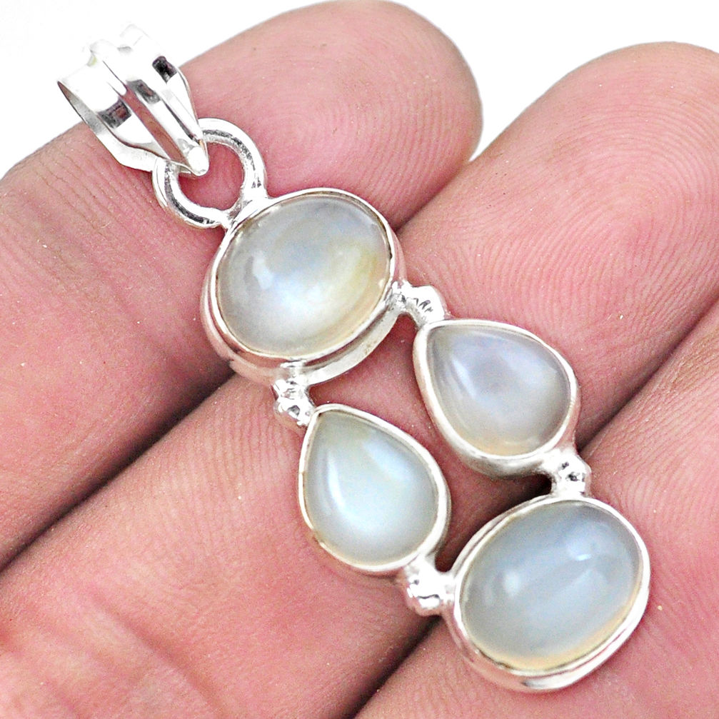 11.44cts natural white moonstone 925 sterling silver pendant jewelry p20797