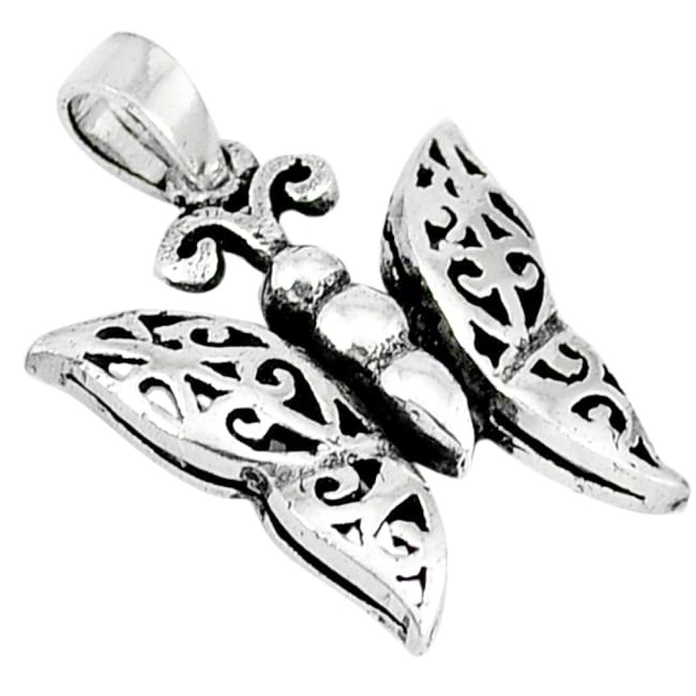 3d moving charm solid 925 sterling silver butterfly pendant jewelry p2089