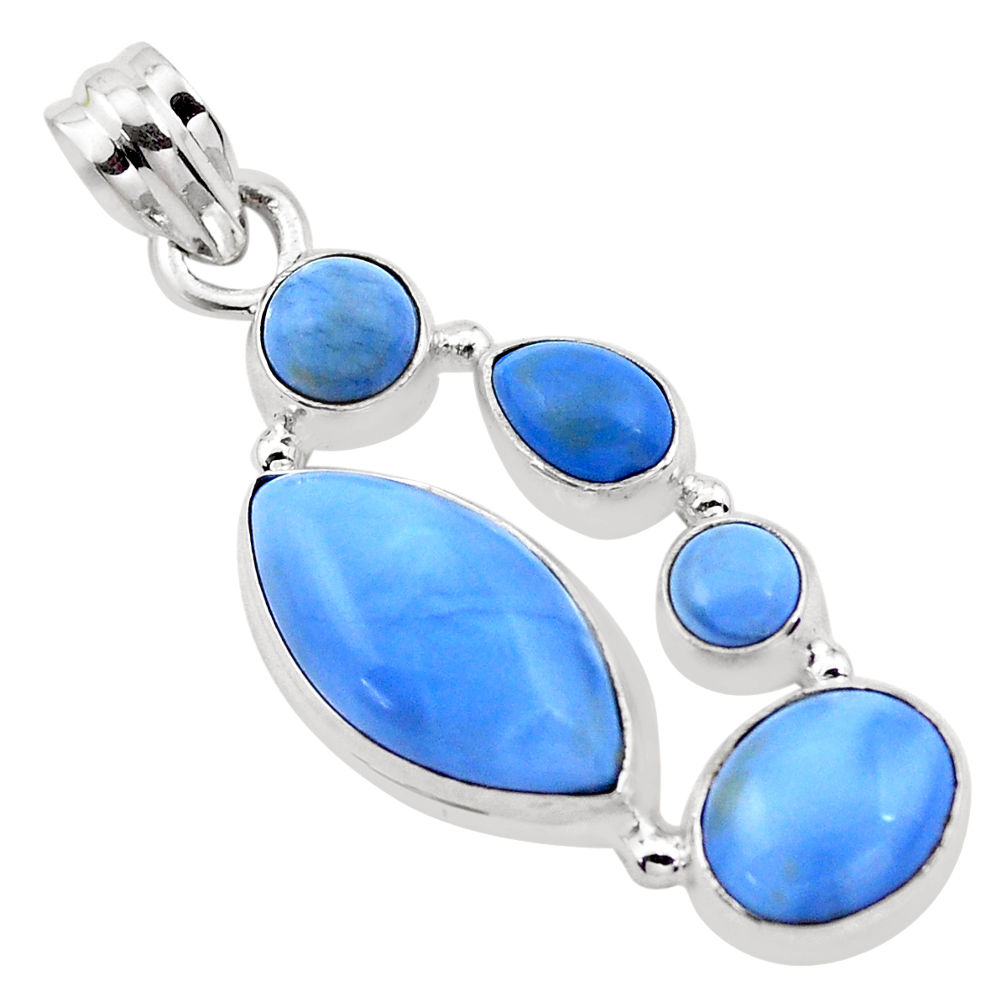 15.39cts natural blue owyhee opal 925 sterling silver pendant jewelry p20989