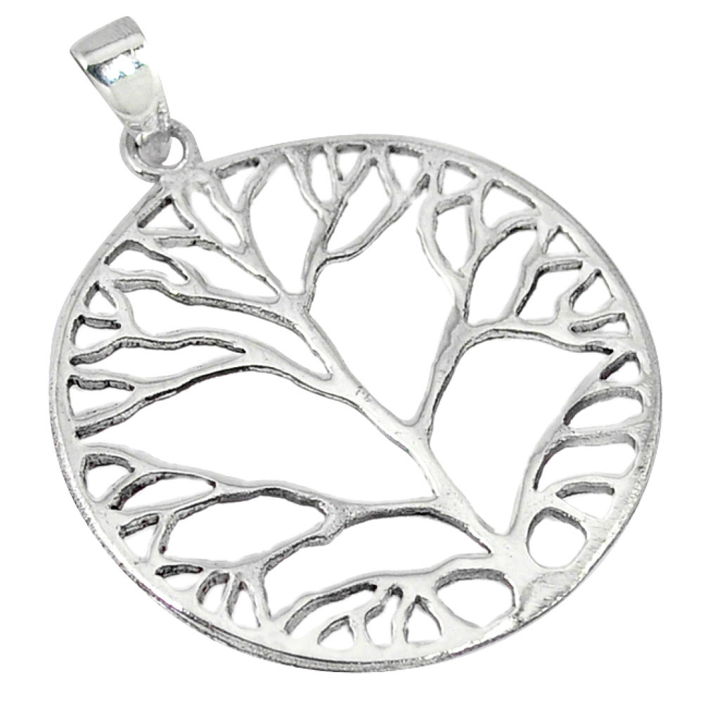 Earth air fire water solid 925 sterling silver tree of life pendant p2122