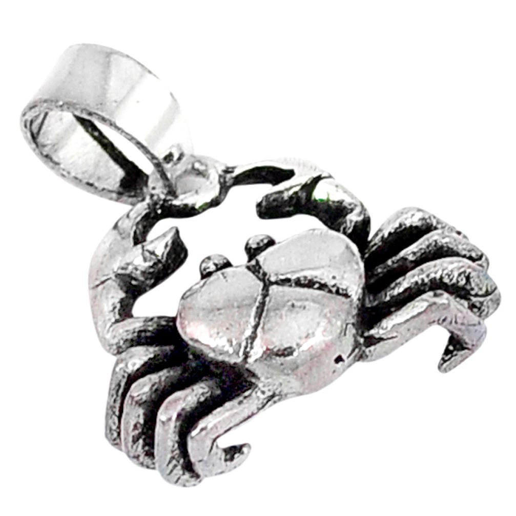 3d moving charm solid 925 sterling silver crab pendant charm p2139