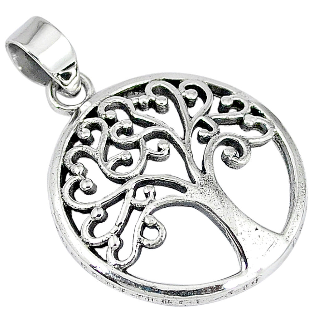 Indonesian bali style solid 925 silver tree of life pendant jewelry p2141